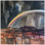 18. Regenbogen über der Stadt - 1980, 50 x 64