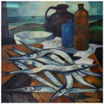 3. Hornfische - Öl/ Leinwand, 1979, 100 x 81 (privatbesitz)